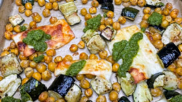 Honey-roasted Courgettes and Chickpeas