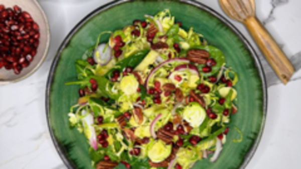 Roasted garlic and honey sprout slaw